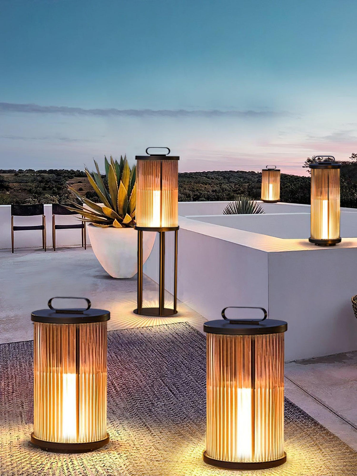 Metavaya Floor lamp Ambient Line Lantern Garden Lights