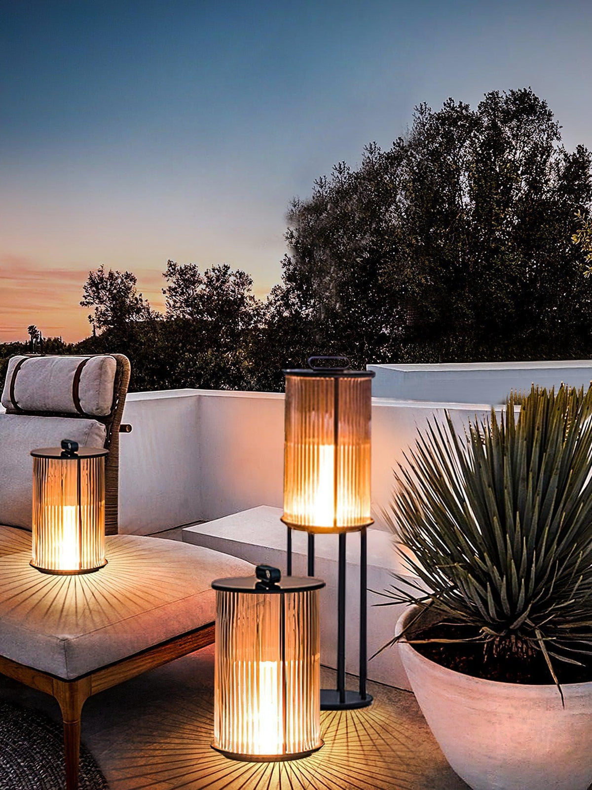 Metavaya Floor lamp Ambient Line Lantern Garden Lights