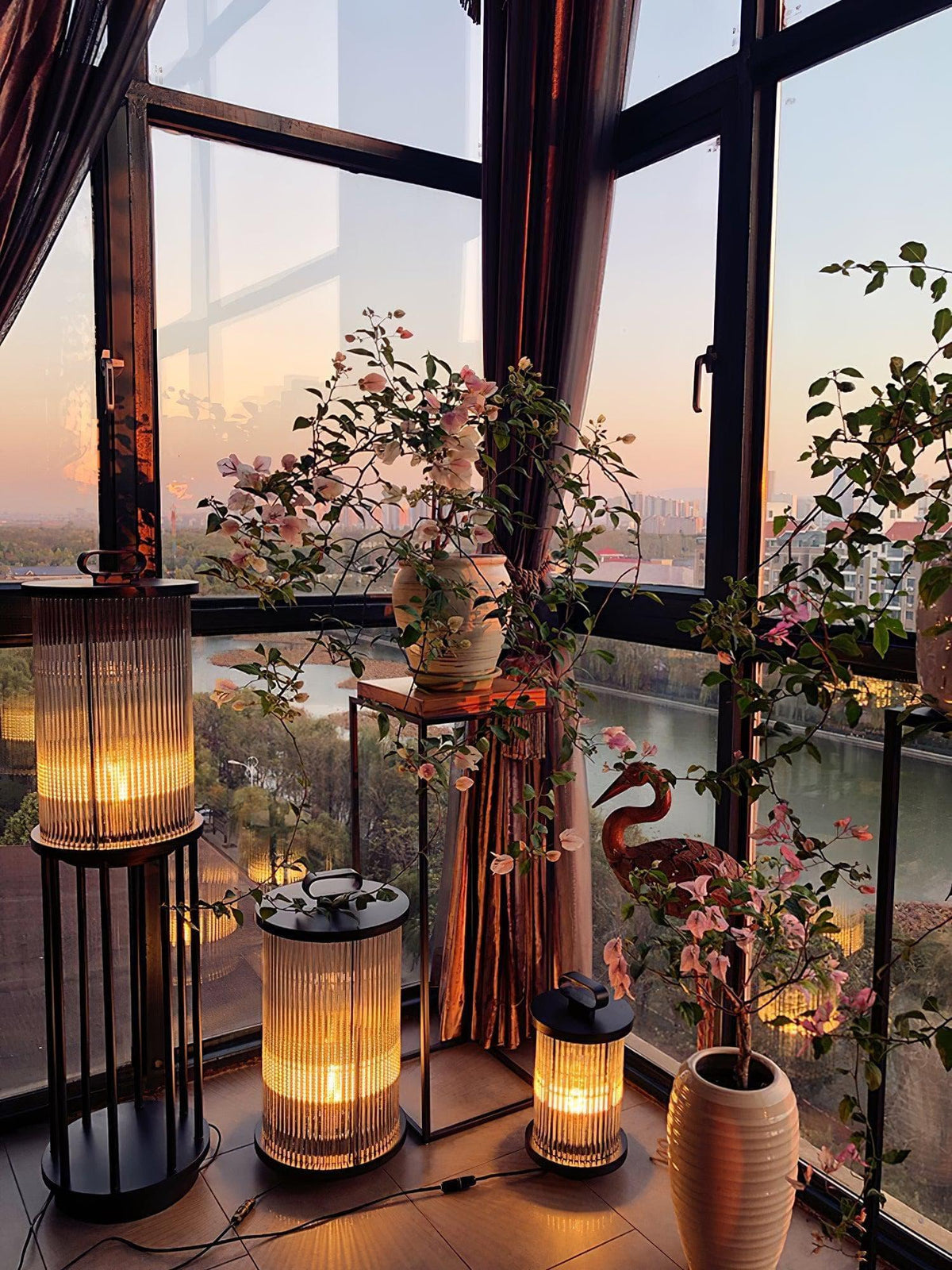 Metavaya Floor lamp Ambient Line Lantern Garden Lights