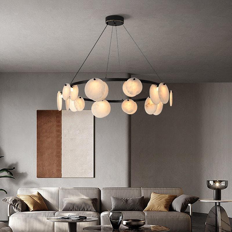 Metavaya Chandelier Dia 80 x H 15cm / ∅ 31.5″ x H 5.9″ / Gold Amiya marble chandelier 6938617788889 M2023100504-2