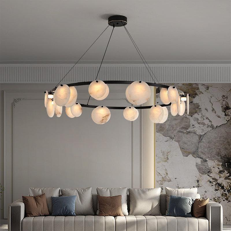 Metavaya Chandelier Dia 100 x H 15cm / ∅ 39.4″ x H 5.9″ / Gold Amiya marble chandelier 6938617788896 M2023100504-3
