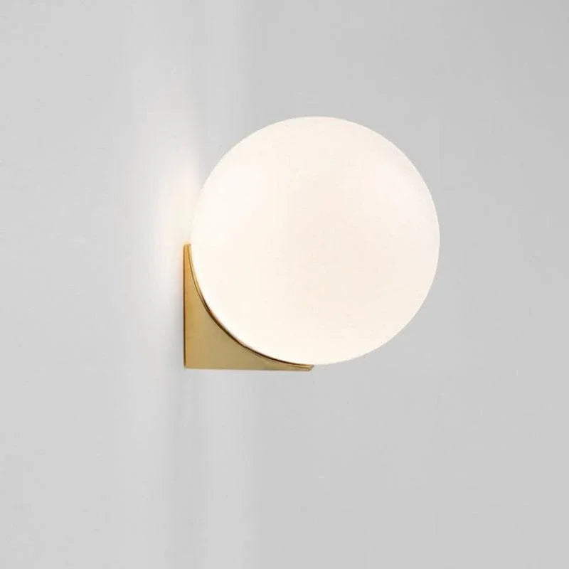 Metavaya Wall lamp Single head Dia 15cm x H 15cm / ∅ 5.9″ x H 5.9″ / Gold / Warm White Ball glass wall lamp 6938617819576 M2023121002-1 Ball glass wall lamp | simple design