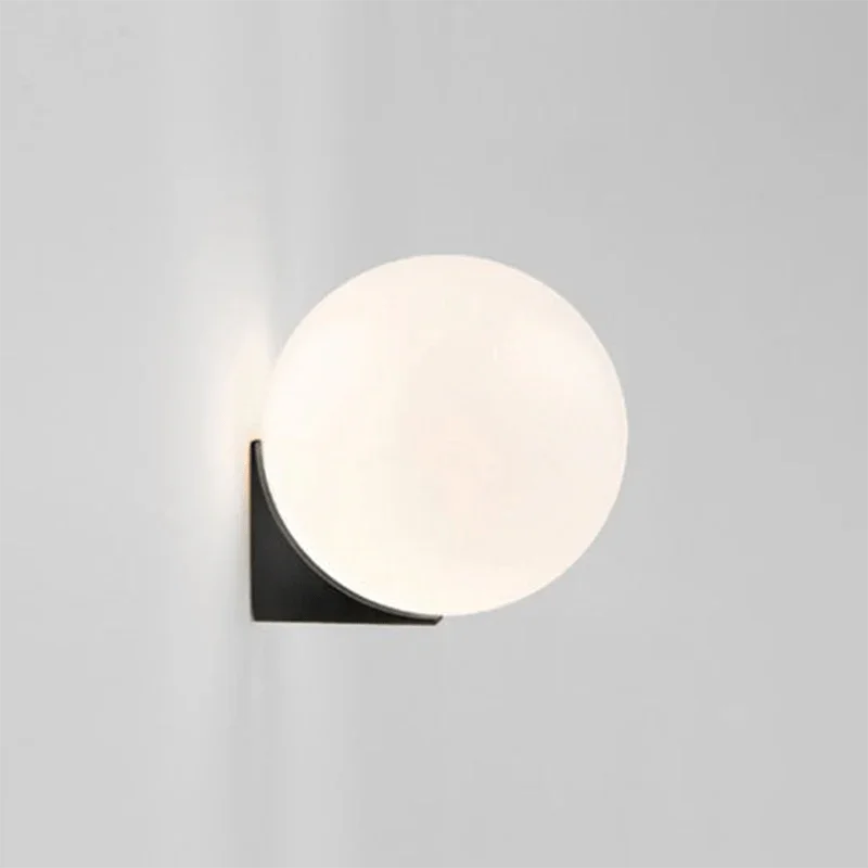 Metavaya Wall lamp Single head Dia 15cm x H 15cm / ∅ 5.9″ x H 5.9″ / Black / Warm White Ball glass wall lamp 6938617819590 M2023121002-3 Ball glass wall lamp | simple design
