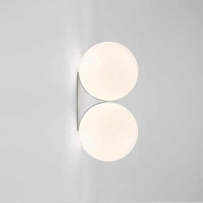 Metavaya Wall lamp Double head Dia 15cm x H 30.4cm / ∅ 5.9″ x H 12″ / Chrome / Warm White Ball glass wall lamp 6938617819613 M2023121002-5 Ball glass wall lamp | simple design