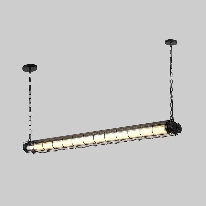 Metavaya Chandelier L 124cm x W 20cm x H 14cm / L 48.8″ x W 7.9″ x H 5.5″ / Black / Warm Light Artisan Glass Linearity Chandelier 662668880044 M202403264-7