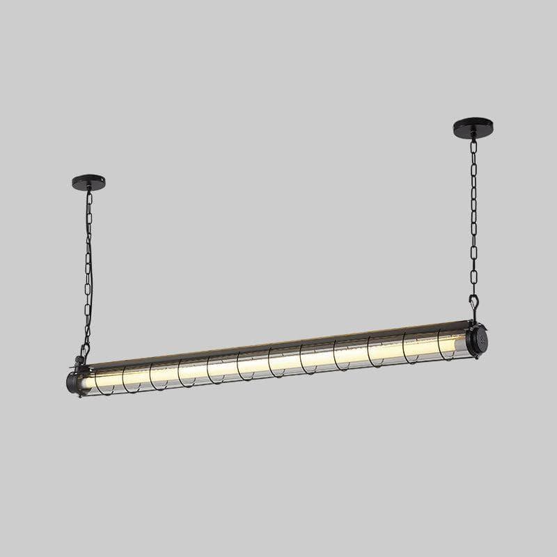 Metavaya Chandelier L 124cm x W 11cm x H 14cm / L 48.8″ x W 4.3″ x H 5.5″ / Black / Warm Light Artisan Glass Linearity Chandelier 662668880006 M202403264-3