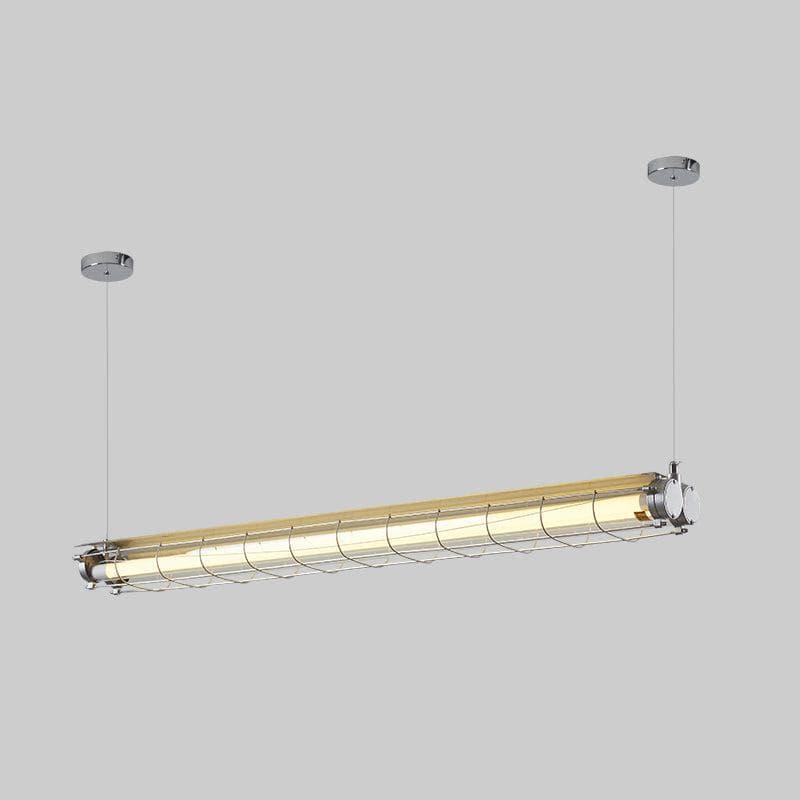 Metavaya Chandelier L 124cm x W 20cm x H 14cm / L 48.8″ x W 7.9″ x H 5.5″ / Silver / Warm Light Artisan Glass Linearity Chandelier 662668880020 M202403264-5