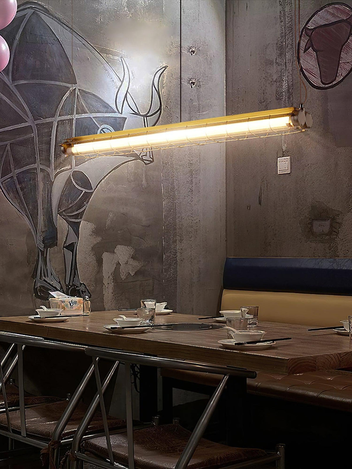 Metavaya Chandelier Artisan Glass Linearity Chandelier