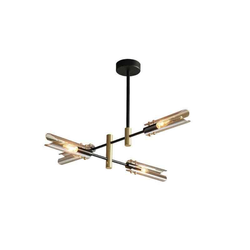 Metavaya Chandelier 4 heads Dia 74cm x H 51cm / Φ 29.1″ x H 20.7″ / Black+Gold / Brown Astrid Double Chandelier 6938617802493 M2023102103-2