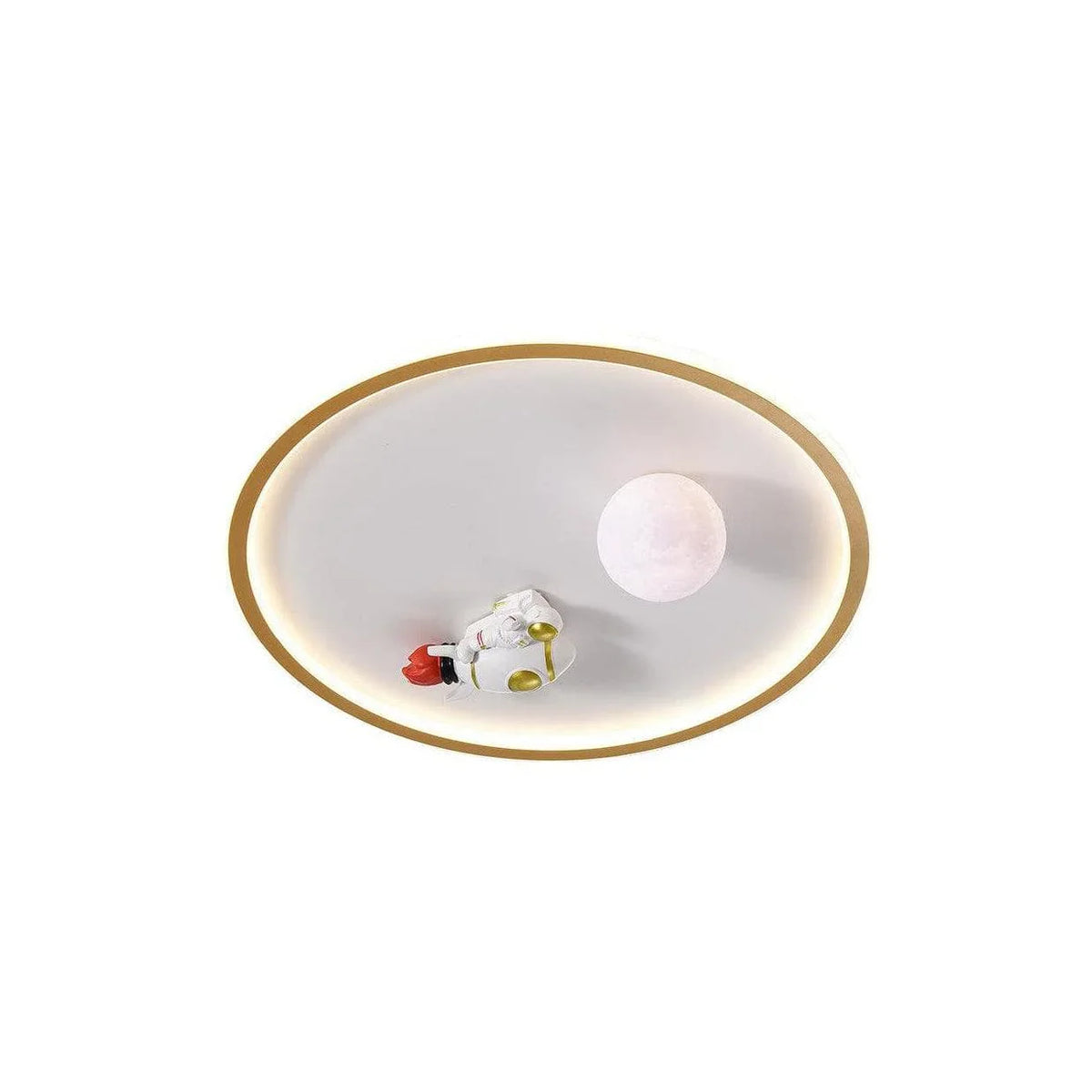 Metavaya Ceiling Lamp Style A Dia 50cm x H 13cm / ∅ 19.7″ x H 5.1″ / Gold / White ball Astronaut Ceiling Lamp 6938617813611 M2023110904-2