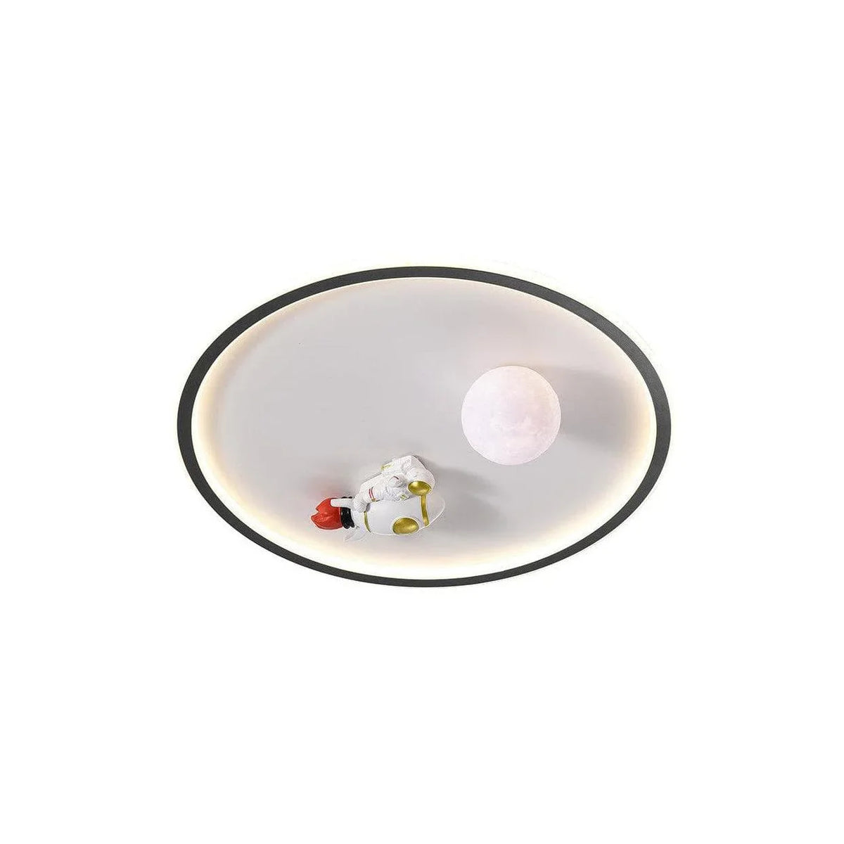 Metavaya Ceiling Lamp Style A Dia 50cm x H 13cm / ∅ 19.7″ x H 5.1″ / Black / White ball Astronaut Ceiling Lamp 6938617813635 M2023110904-4