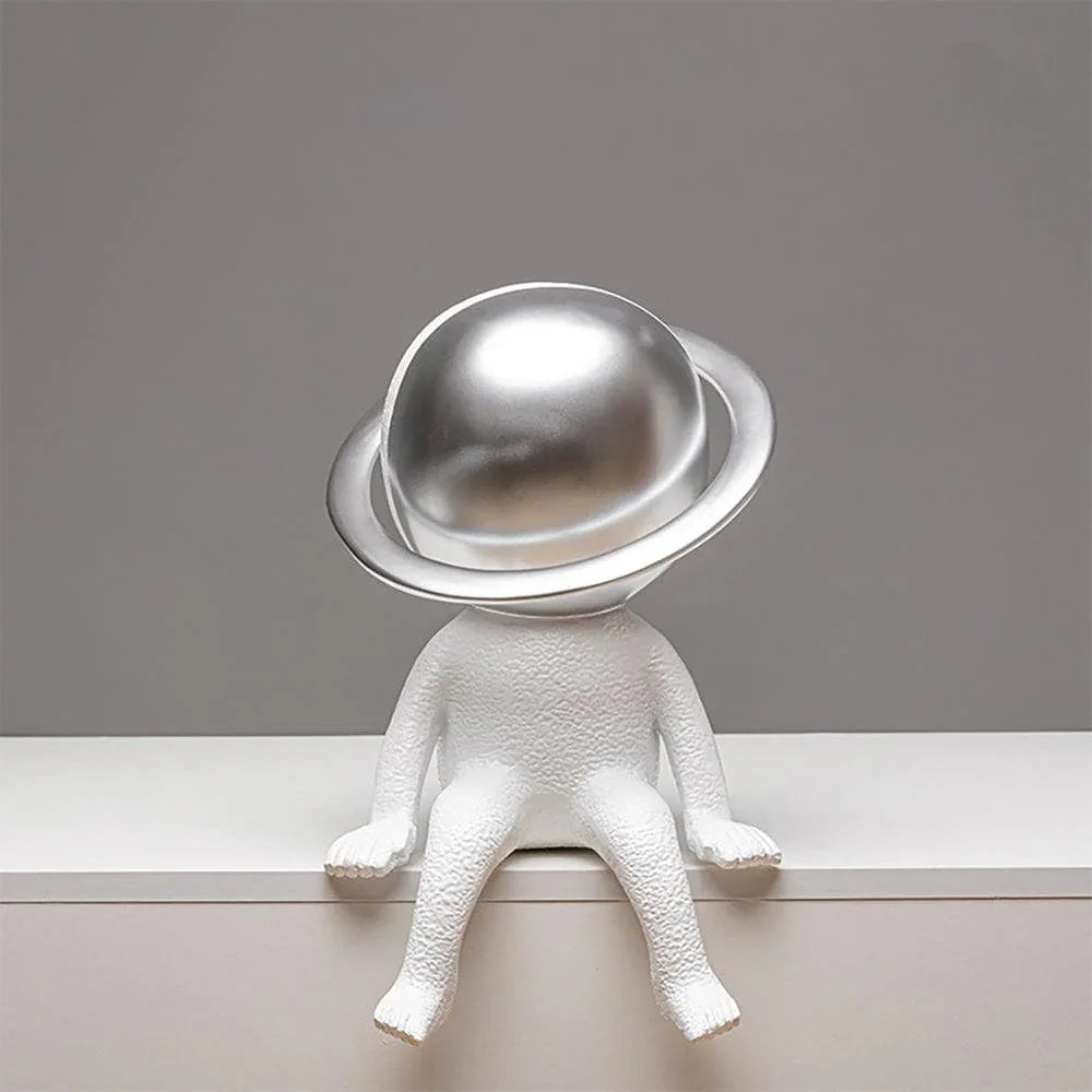 Metavaya Table lamp Without base L 24cmx W 20cm x H 39cm / L 9.4″x W 7.9″ x H 15.3″ / Silver / Warm White Astronaut LED Table lamp 6938617803957 M2023102902-2