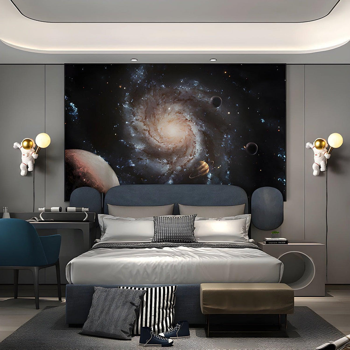 Metavaya Wall lamp Dia 25 cm x H 32 cm / ∅ 9.8″ x H 12.6″ / White Astronaut Wall Lamp 6938617818968 M2023120803-1 Astronaut Wall Lamp|Theme Design Lamp