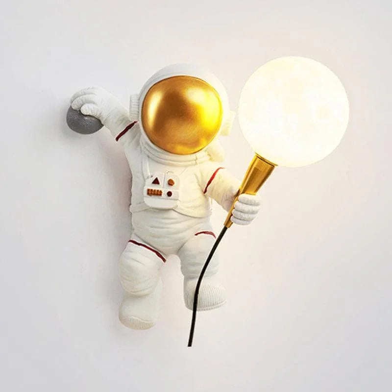 Metavaya Wall lamp Dia 25 cm x H 32 cm / ∅ 9.8″ x H 12.6″ / White Astronaut Wall Lamp 6938617818968 M2023120803-1 Astronaut Wall Lamp|Theme Design Lamp
