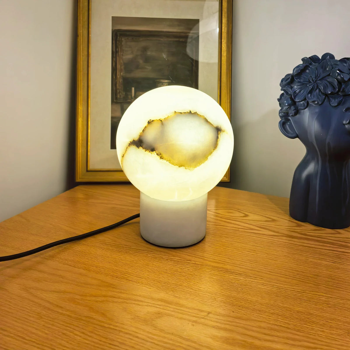 Ball Alabaster Table Lamp - view 7 | Metavaya
