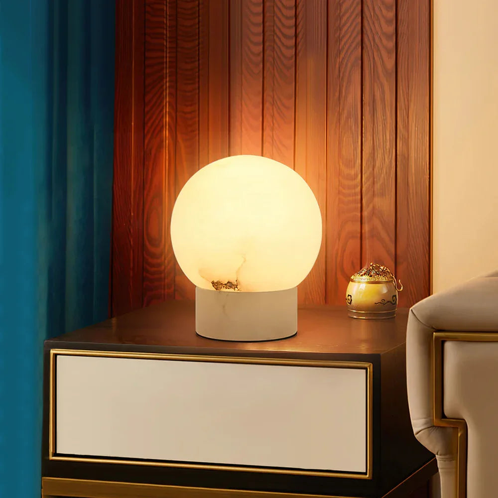 Ball Alabaster Table Lamp - view 9 | Metavaya