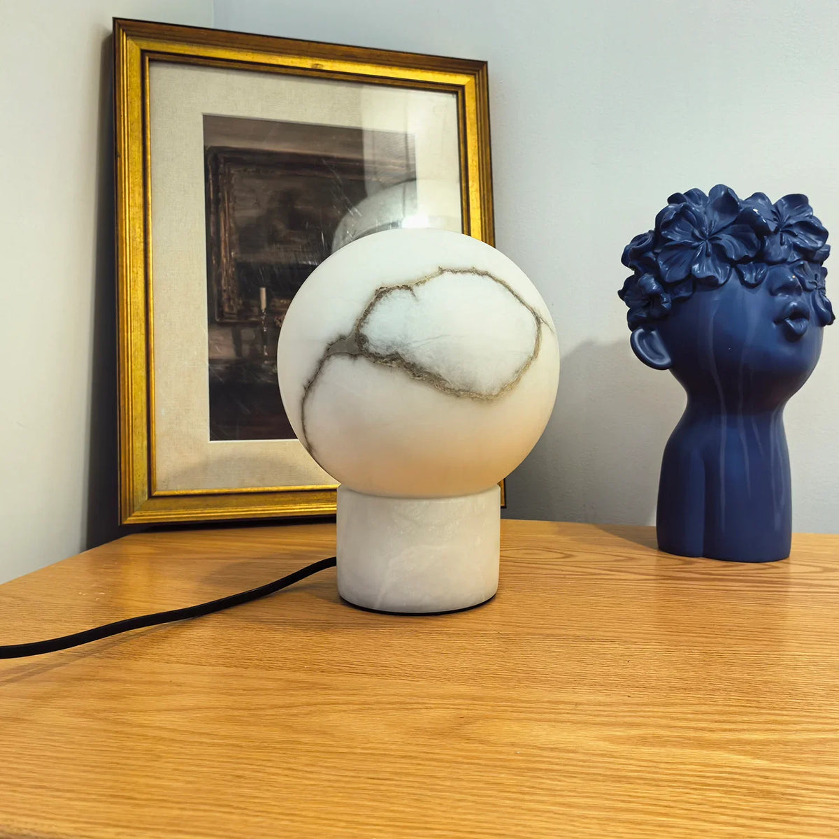 Ball Alabaster Table Lamp - view 10 | Metavaya