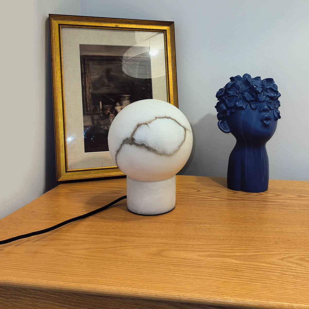 Ball Alabaster Table Lamp - view 11 | Metavaya