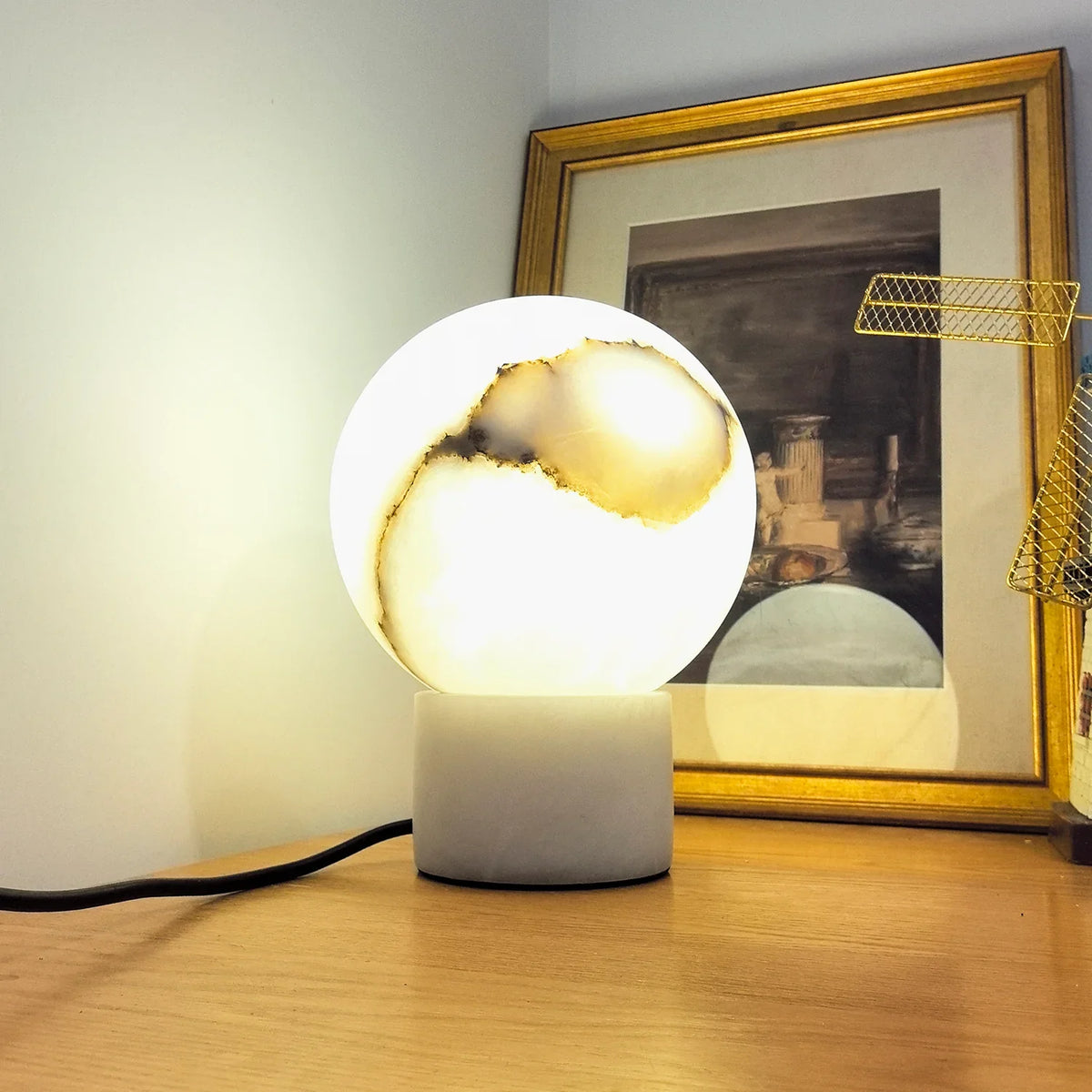 Ball Alabaster Table Lamp - view 13 | Metavaya
