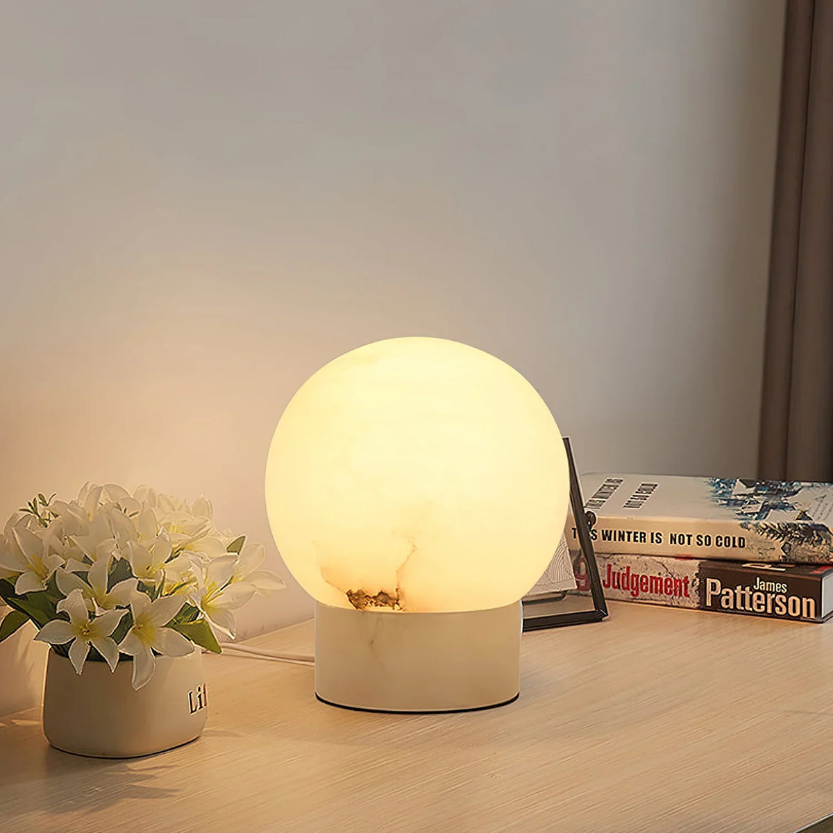 Ball Alabaster Table Lamp - view 3 | Metavaya