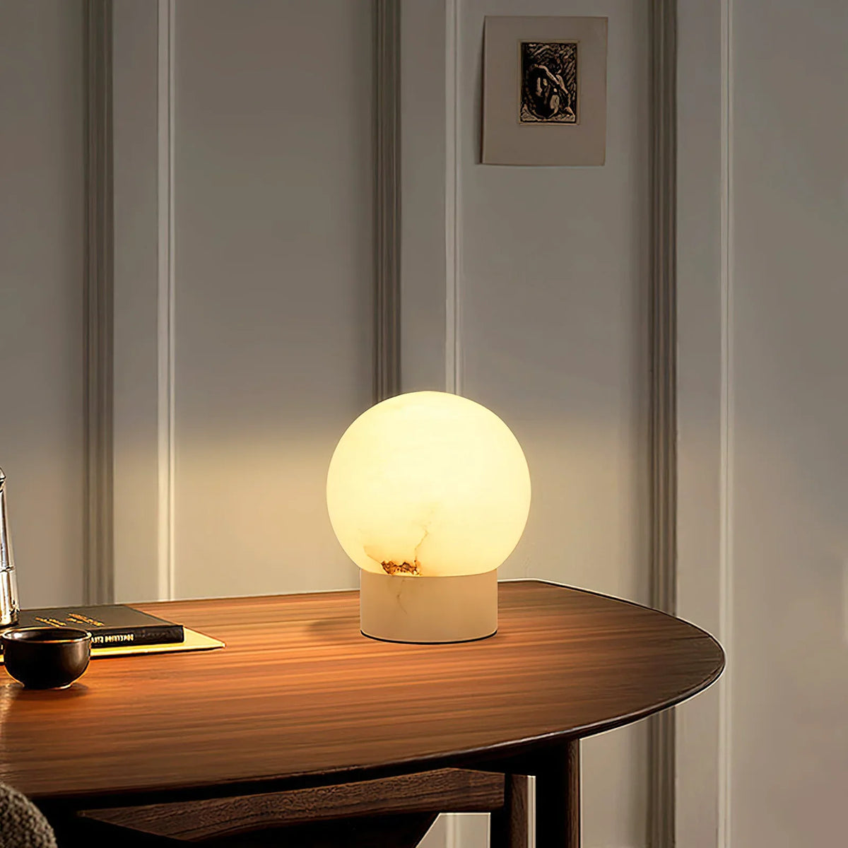 Ball Alabaster Table Lamp - view 8 | Metavaya