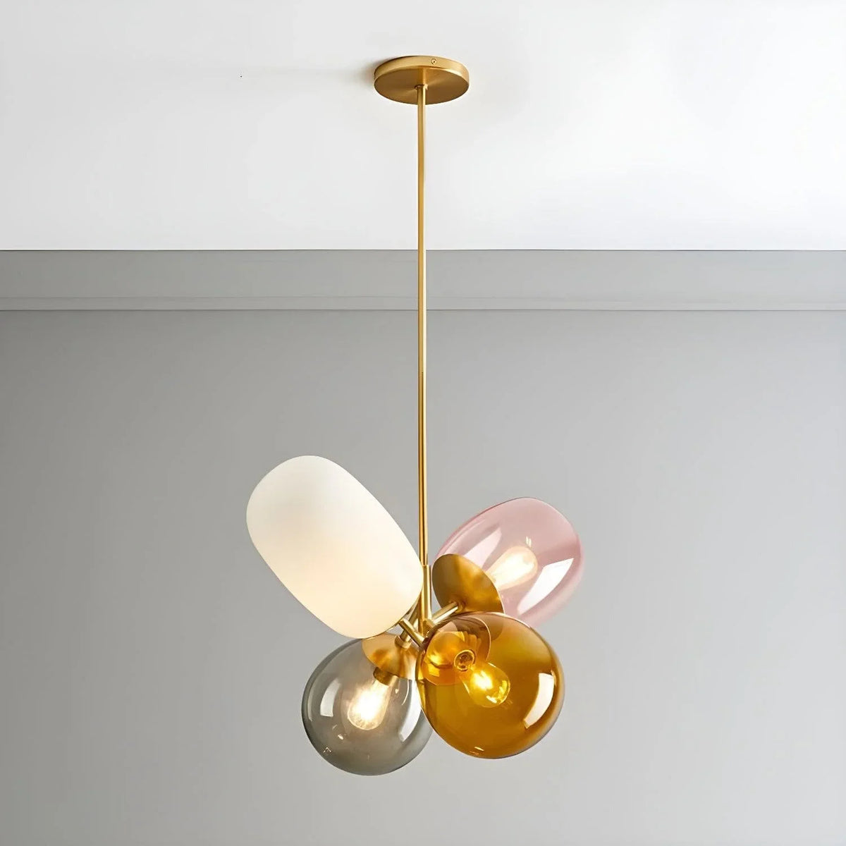 Metavaya Pendant Light Dia 45cm x H 48cm / ∅ 17.7″ x H 18.9″ / Copper Balloon Glass Pendant Light 6938617816490 M2023112501-1