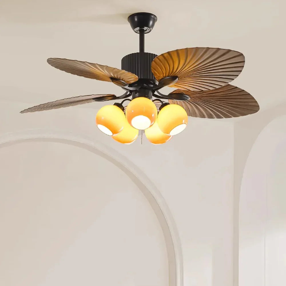 Banana Leaf Breeze Round Ceiling Fan Light - view 6 | Metavaya