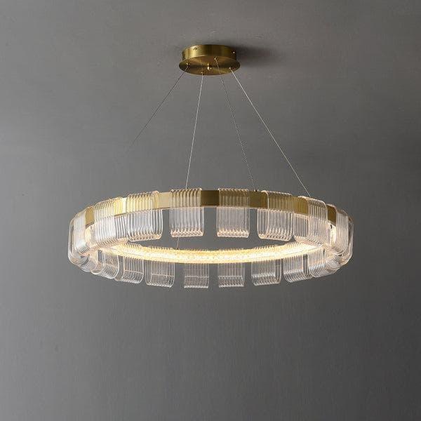 Metavaya Chandelier Dia 80cm x H 12cm / ∅ 31.5″ x H 4.7″ / Gold+Clear / Warm Light Bangle Chandelier 662668848044 M2023122702-5 Bracelet Chandelier | Special Sale