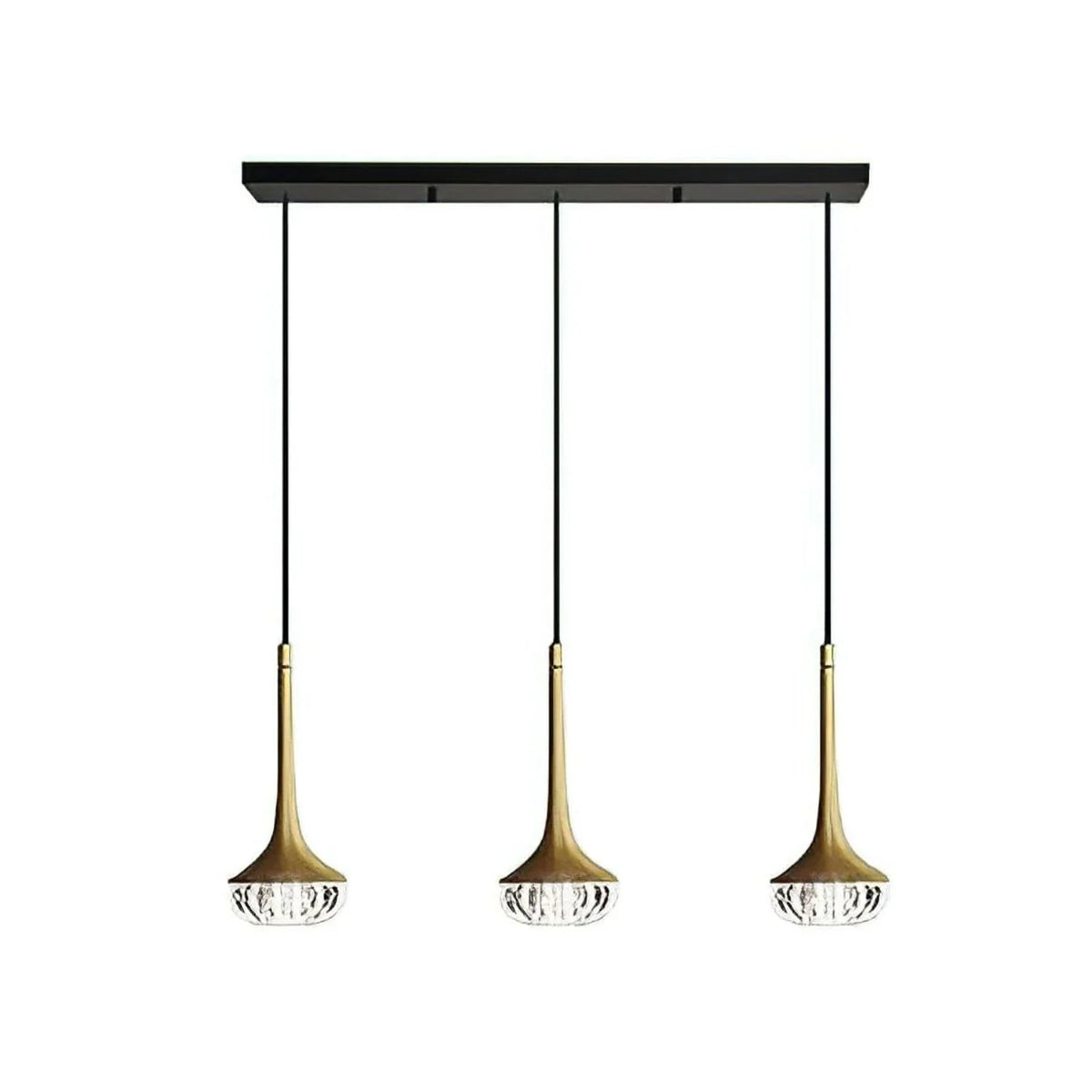 Metavaya Pendant Light L60cm x W 12cm x H 150cm / L 23.6″ x 4.7″ x H 59″ / Brass+Transparent Bella Mini Pendant Light 6938617816650 M2023112601-2