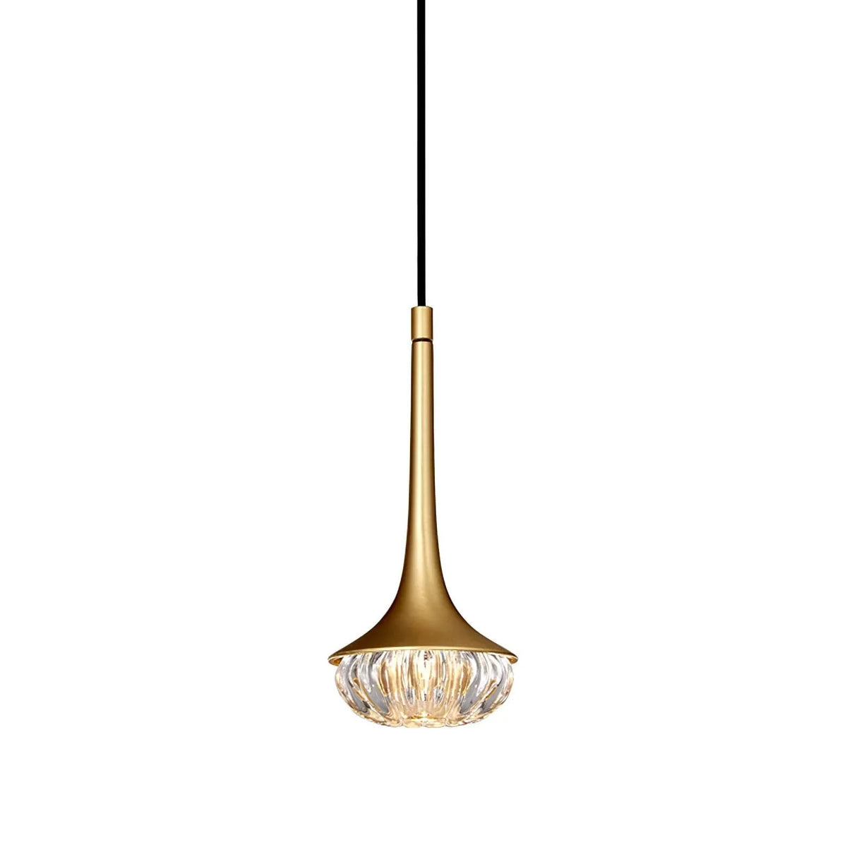 Metavaya Pendant Light Dia 14cm x H 22cm / ∅ 5.5″ x H 8.7″ / Brass+Transparent Bella Mini Pendant Light 6938617816643 M2023112601-1
