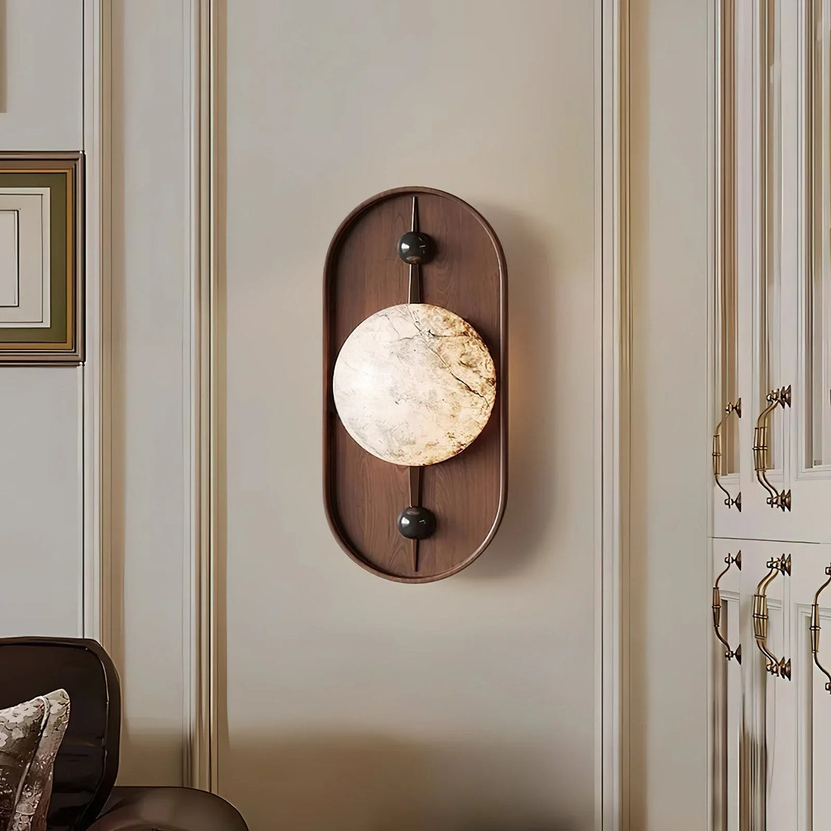 Bezel Alabaster Wall Lamp - view 2 | Metavaya