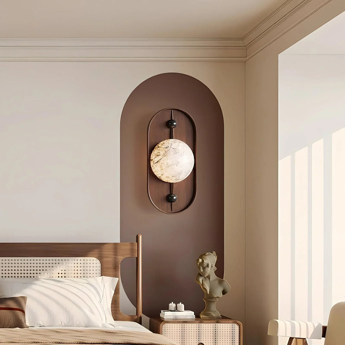 Bezel Alabaster Wall Lamp - view 3 | Metavaya