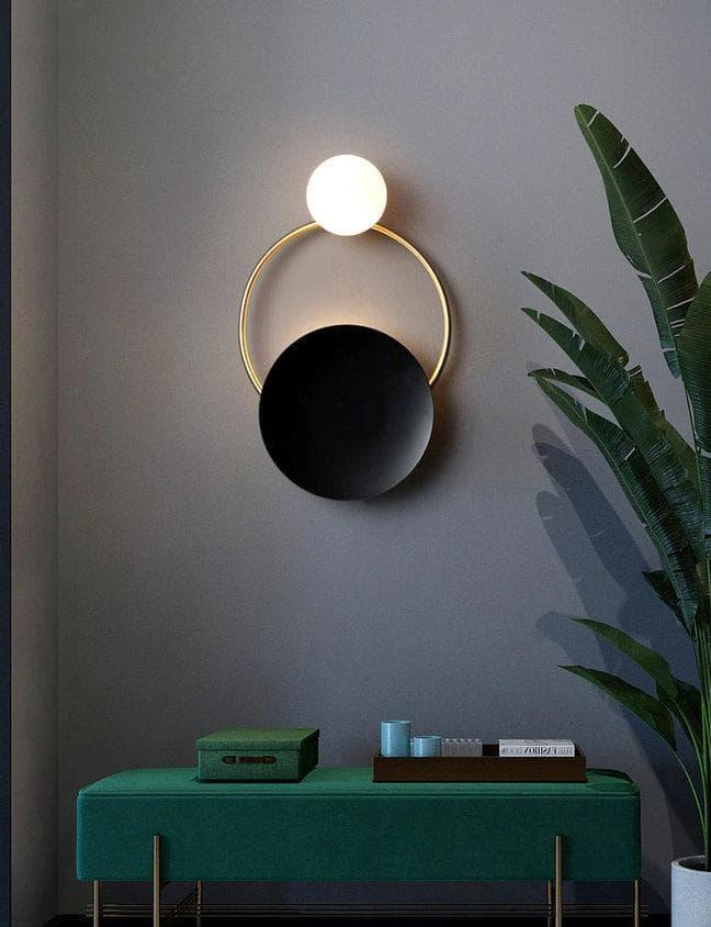 Metavaya Wall lamp Black Circular Rings Wall Lamp