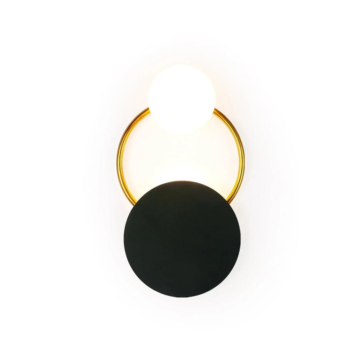 Metavaya Wall lamp Dia 26cm x H 45cm / ∅ 10.2″ x H 17.7″ / Gold&Black Black Circular Rings Wall Lamp 6938617819675 M2023121004-1