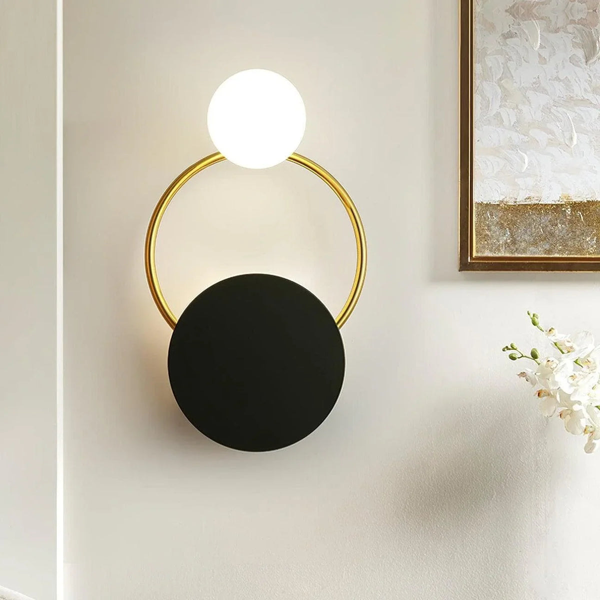Metavaya Wall lamp Black Circular Rings Wall Lamp