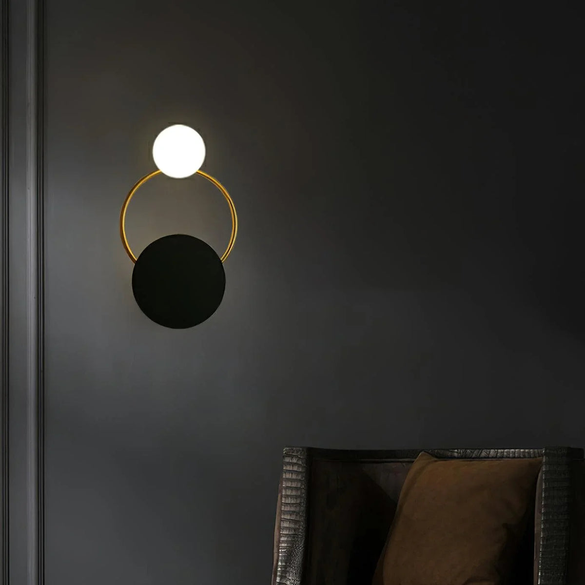 Metavaya Wall lamp Black Circular Rings Wall Lamp