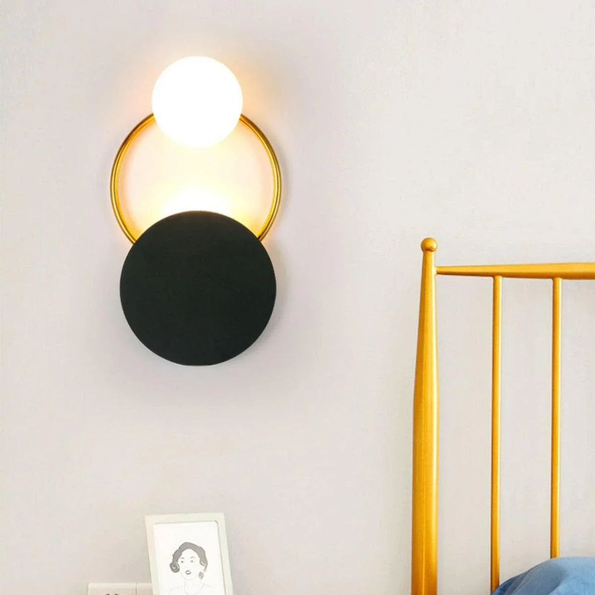 Metavaya Wall lamp Black Circular Rings Wall Lamp