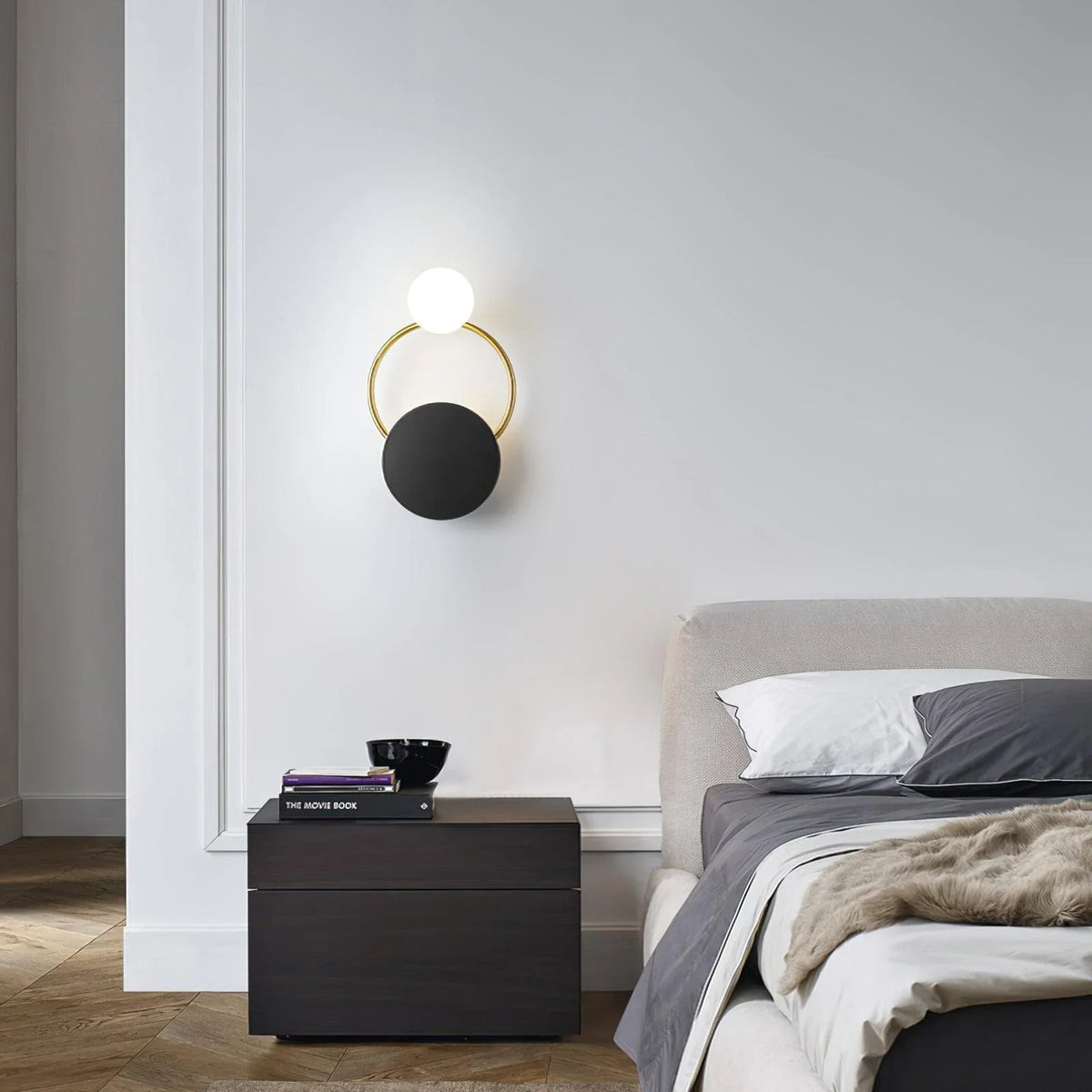 Metavaya Wall lamp Black Circular Rings Wall Lamp