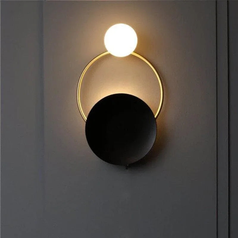 Metavaya Wall lamp Black Circular Rings Wall Lamp