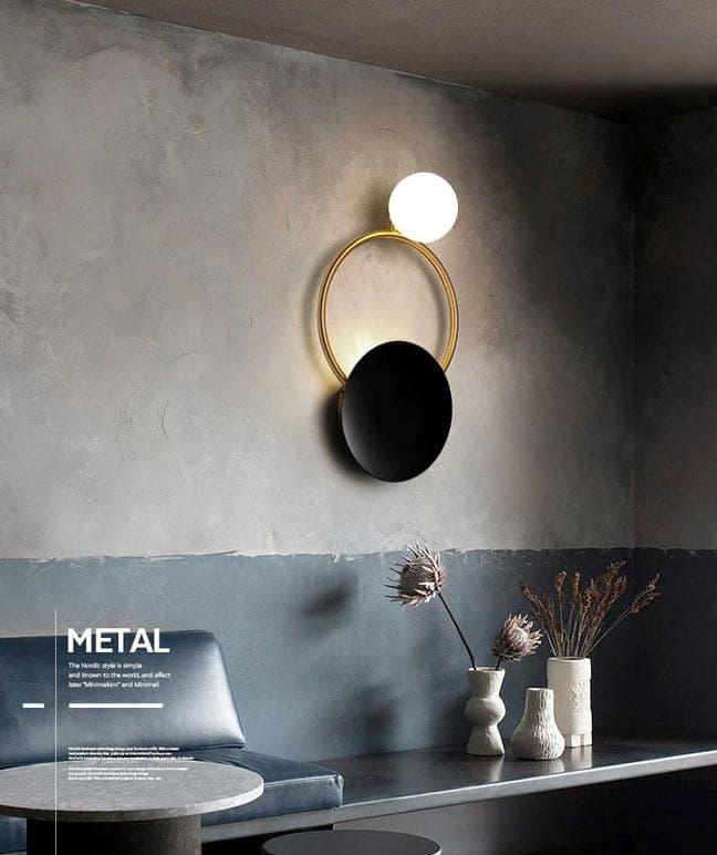 Metavaya Wall lamp Black Circular Rings Wall Lamp