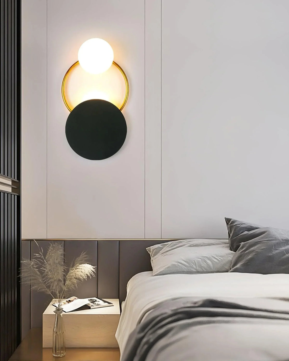 Metavaya Wall lamp Black Circular Rings Wall Lamp