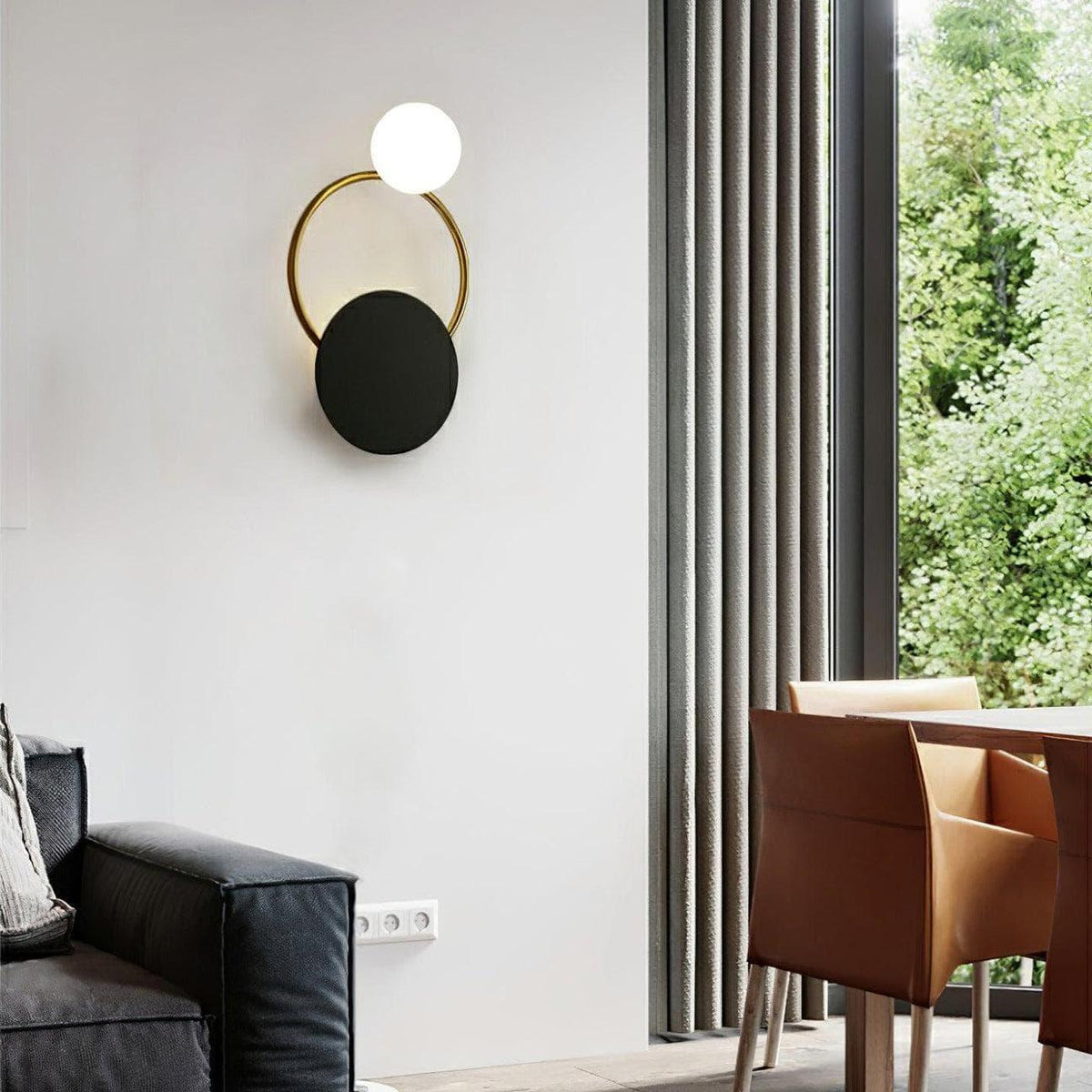 Metavaya Wall lamp Black Circular Rings Wall Lamp