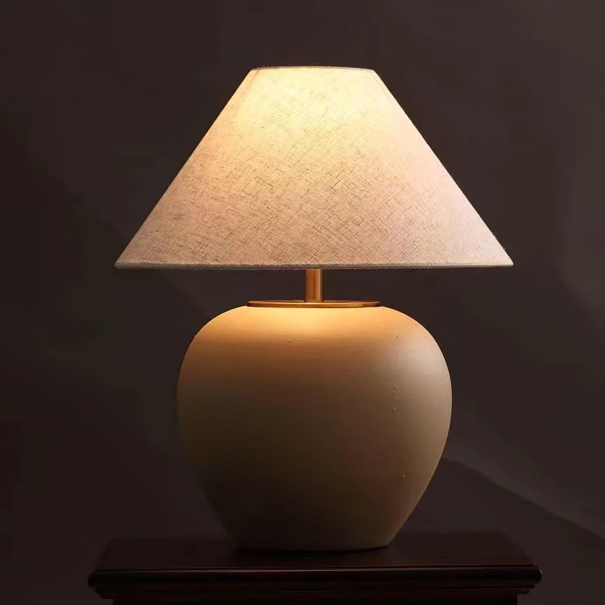 Metavaya Table lamp Dia 50cm x H 55cm / ∅ 19.7″ x H 21.7″ / Beige / US plug Black Mud Table Lamp 6938617786212 M2023092001-13