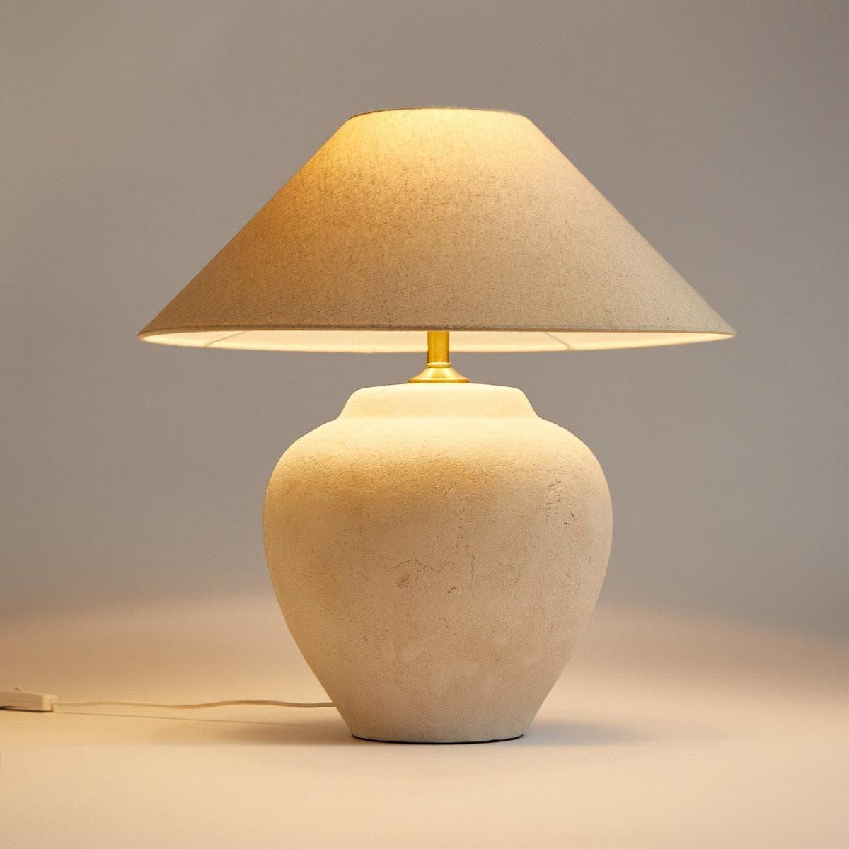 Metavaya Table lamp Dia 40cm x H 50cm / ∅ 16.5″ x H 19.7″ / Beige / US plug Black Mud Table Lamp 6938617786144 M2023092001-5