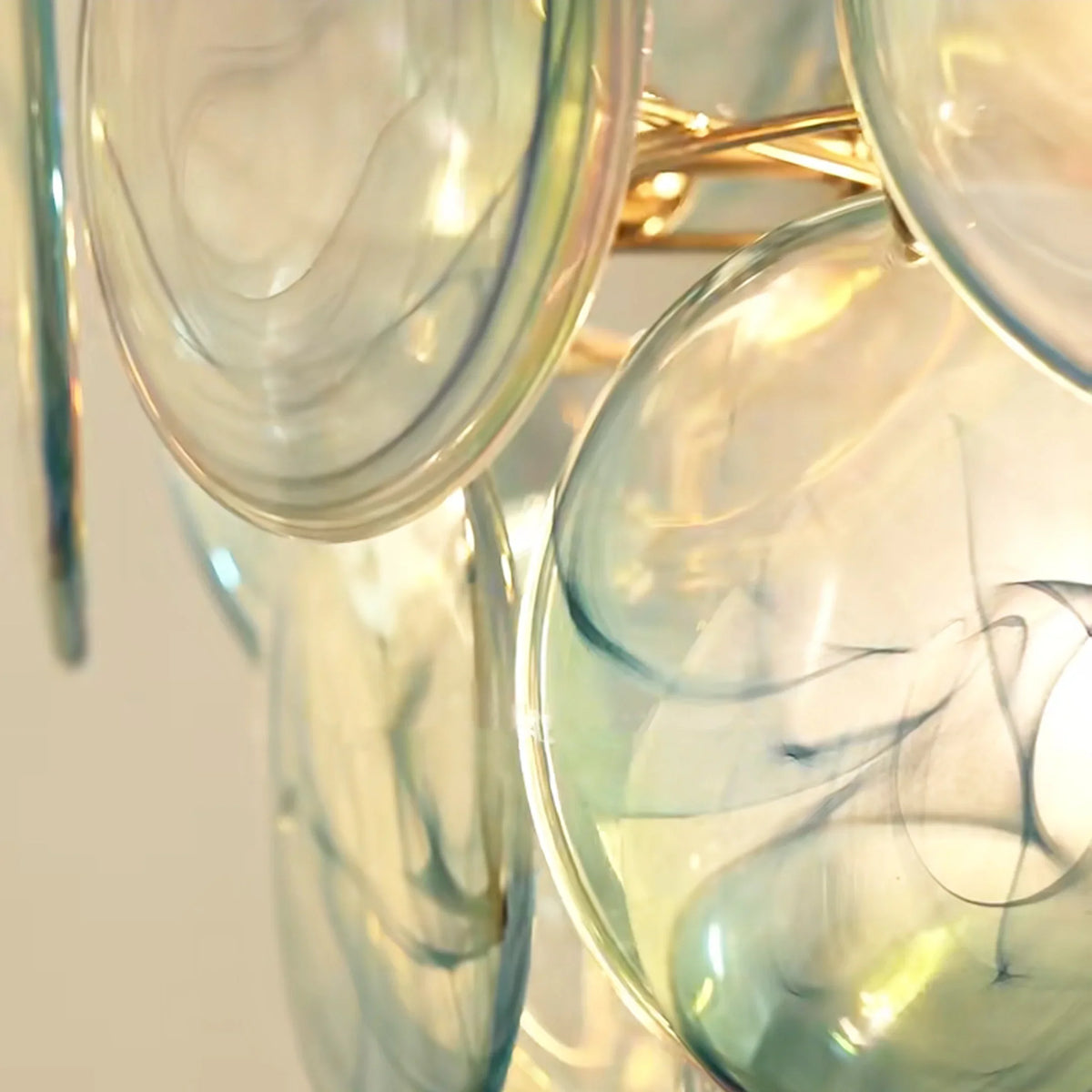 Blue Disc Glass Chandelier - view 16 | Metavaya