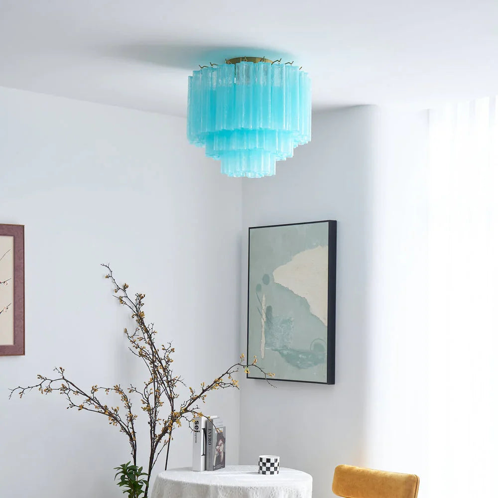 Blue Glass Tube Ceiling Lamp - view 3 | Metavaya