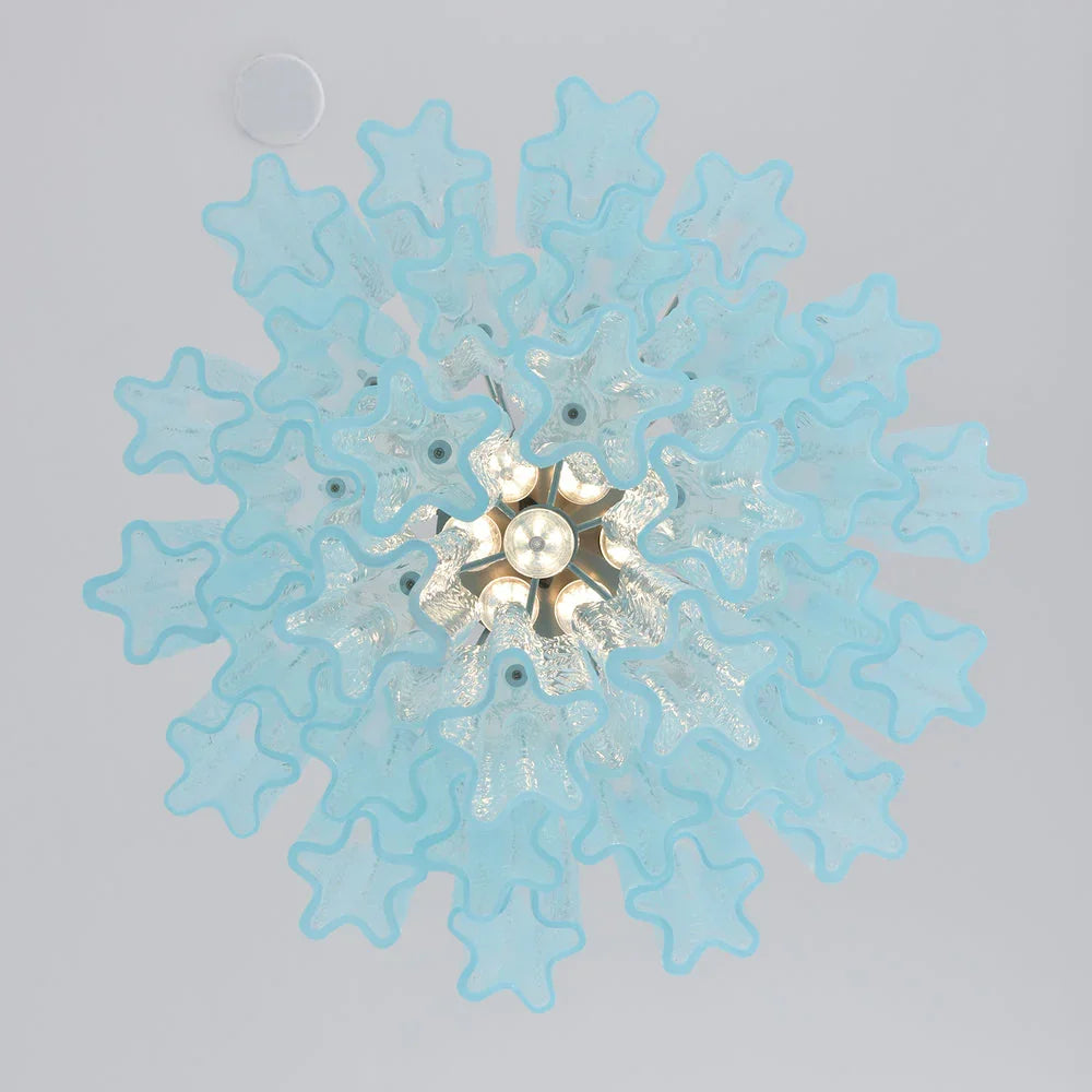 Blue Glass Tube Chandelier - view 16 | Metavaya