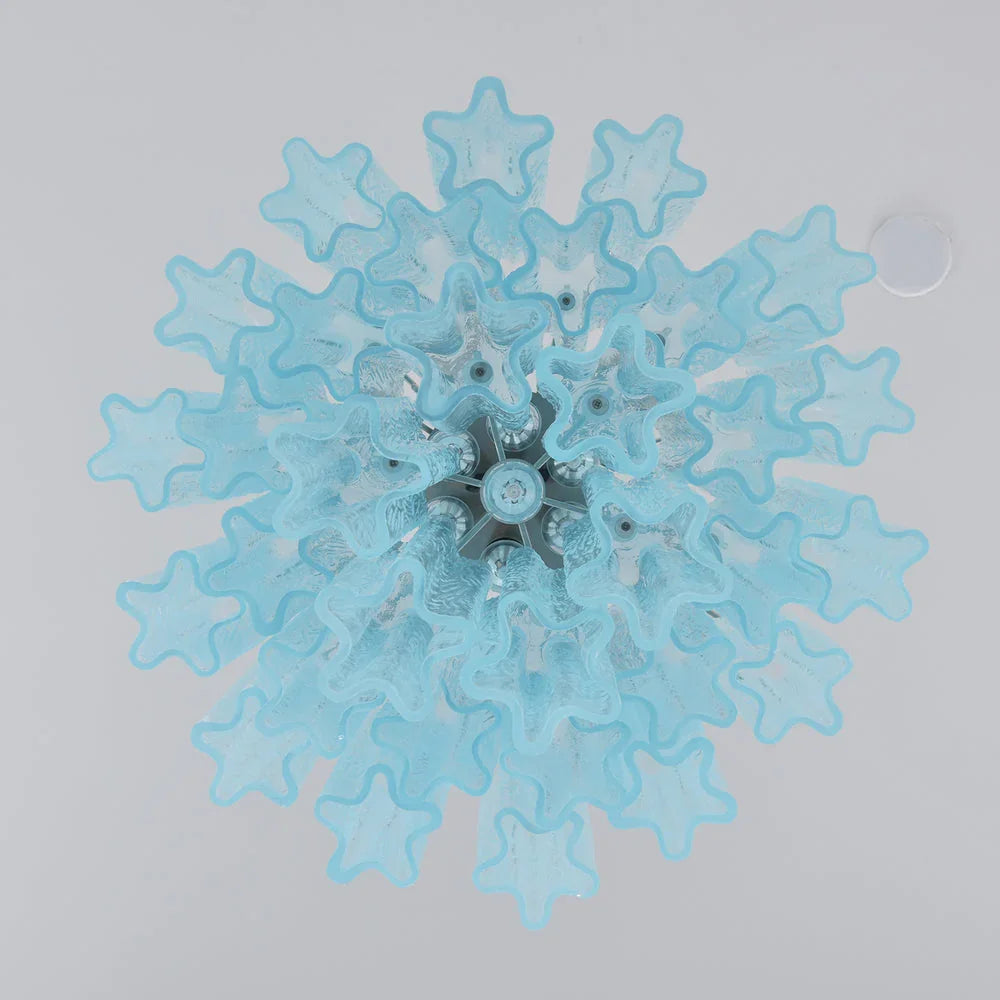 Blue Glass Tube Chandelier - view 17 | Metavaya