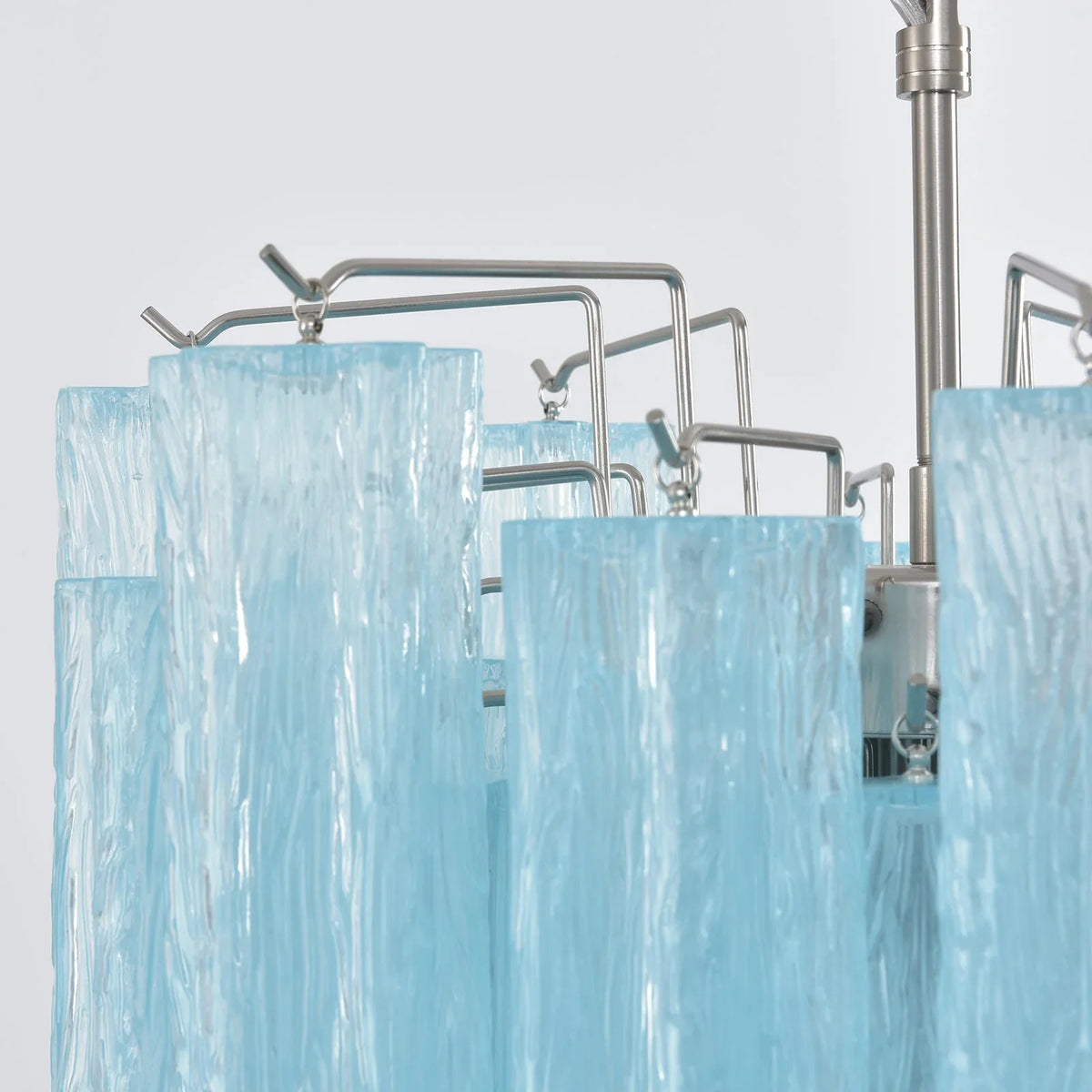 Blue Glass Tube Chandelier - view 19 | Metavaya