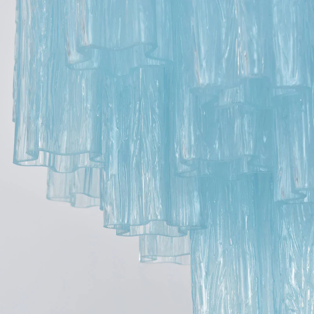 Blue Glass Tube Chandelier - view 20 | Metavaya